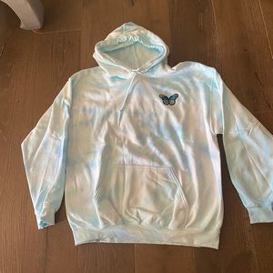 blue tie dye hoodie NEVER WORN